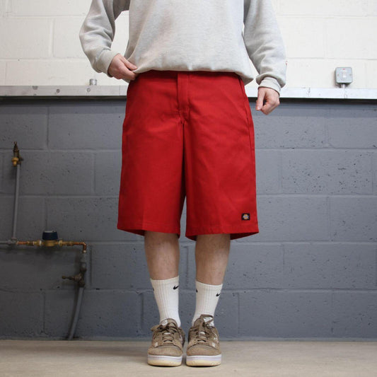Dickies baggy carpenter shorts red twill chino long skater style festival shorts