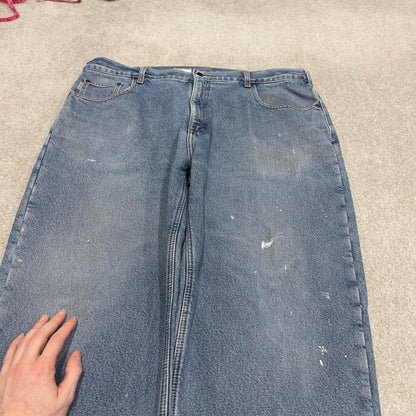 Y2K baggy Carhartt denim jeans blue Loose fleece lined skate style workwear pants