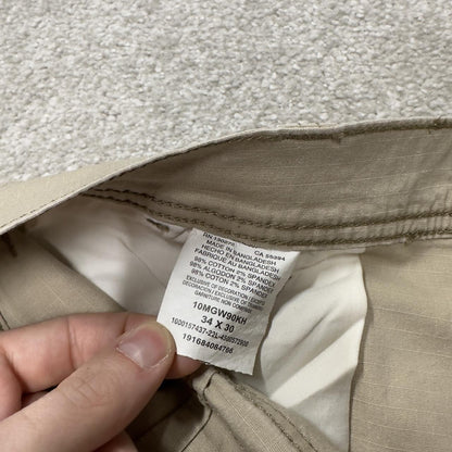Wrangler cargo pants y2k beige W34L30 Straight leg skater work pants utility pockets
