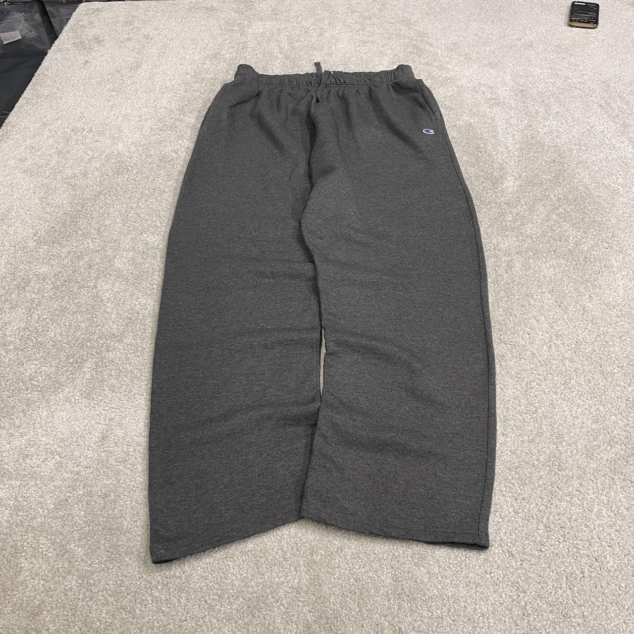 Y2K Champion baggy joggers grey wide leg Loose embroidered track pants