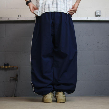 Y2K baggy Nike Team tracksuit bottoms navy XXL loose leg mesh lined track pants