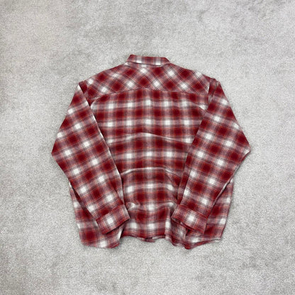 Red checkered Columbia technical flannel shirt XL men's long sleeve button up autumn y2k style