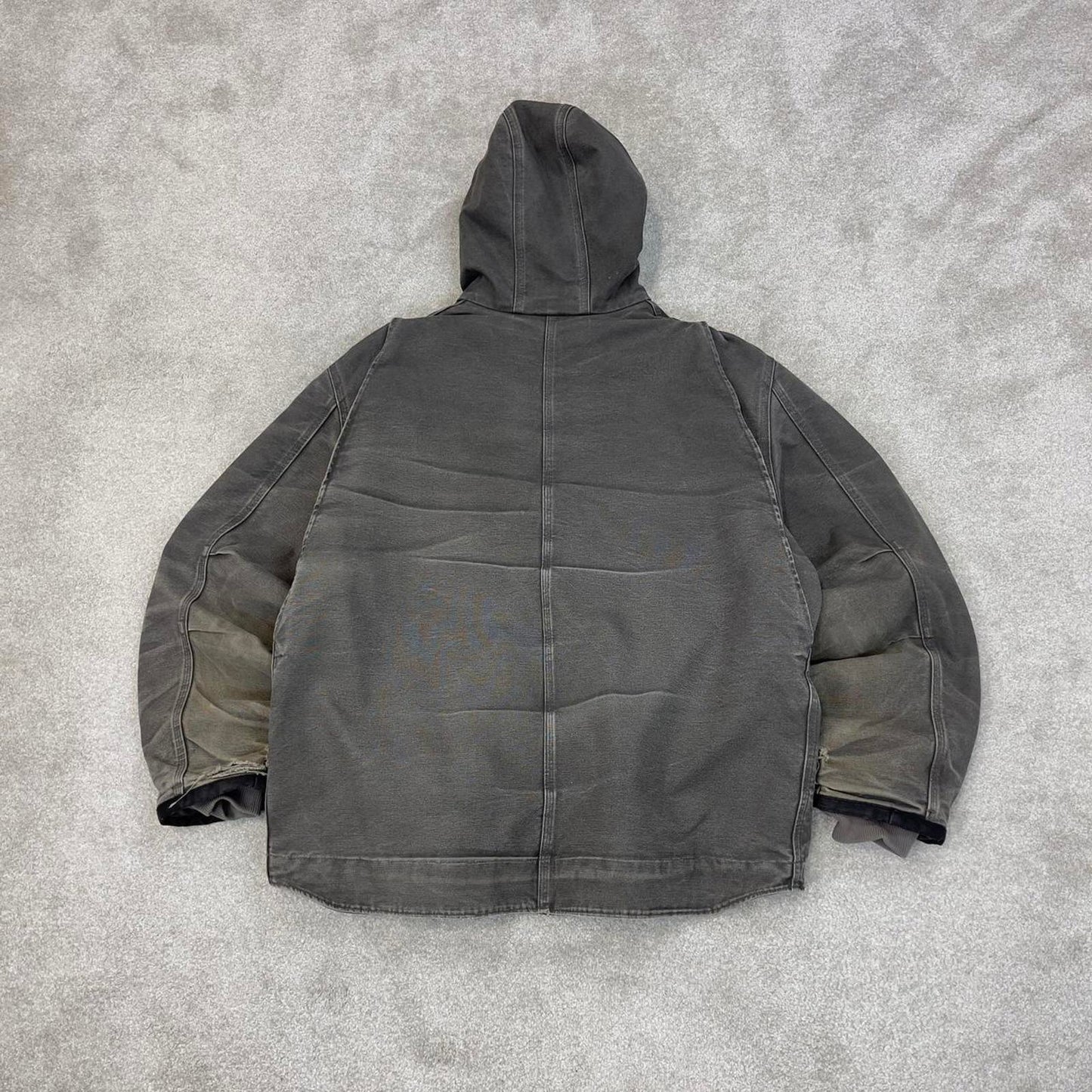 Grey Carhartt hooded Bartlett jacket 2XL technical canvas 90s style skater bomber