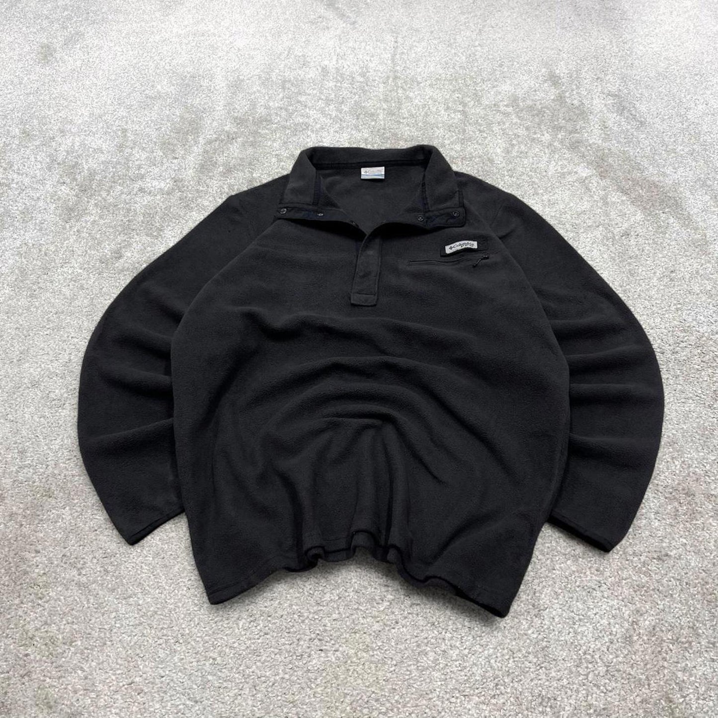 00s Columbia technical fleece L men's black snap t y2k style autumn pullover