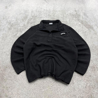 00s Columbia technical fleece L men's black snap t y2k style autumn pullover