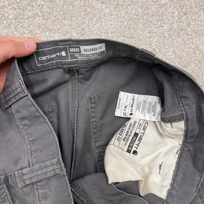 Y2K Carhartt work pants relaxed fit grey Canvasy skater cargo carpenter trousers