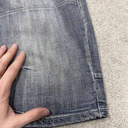 Y2K denim shorts festival jorts blue Projek Raw summer jean shorts