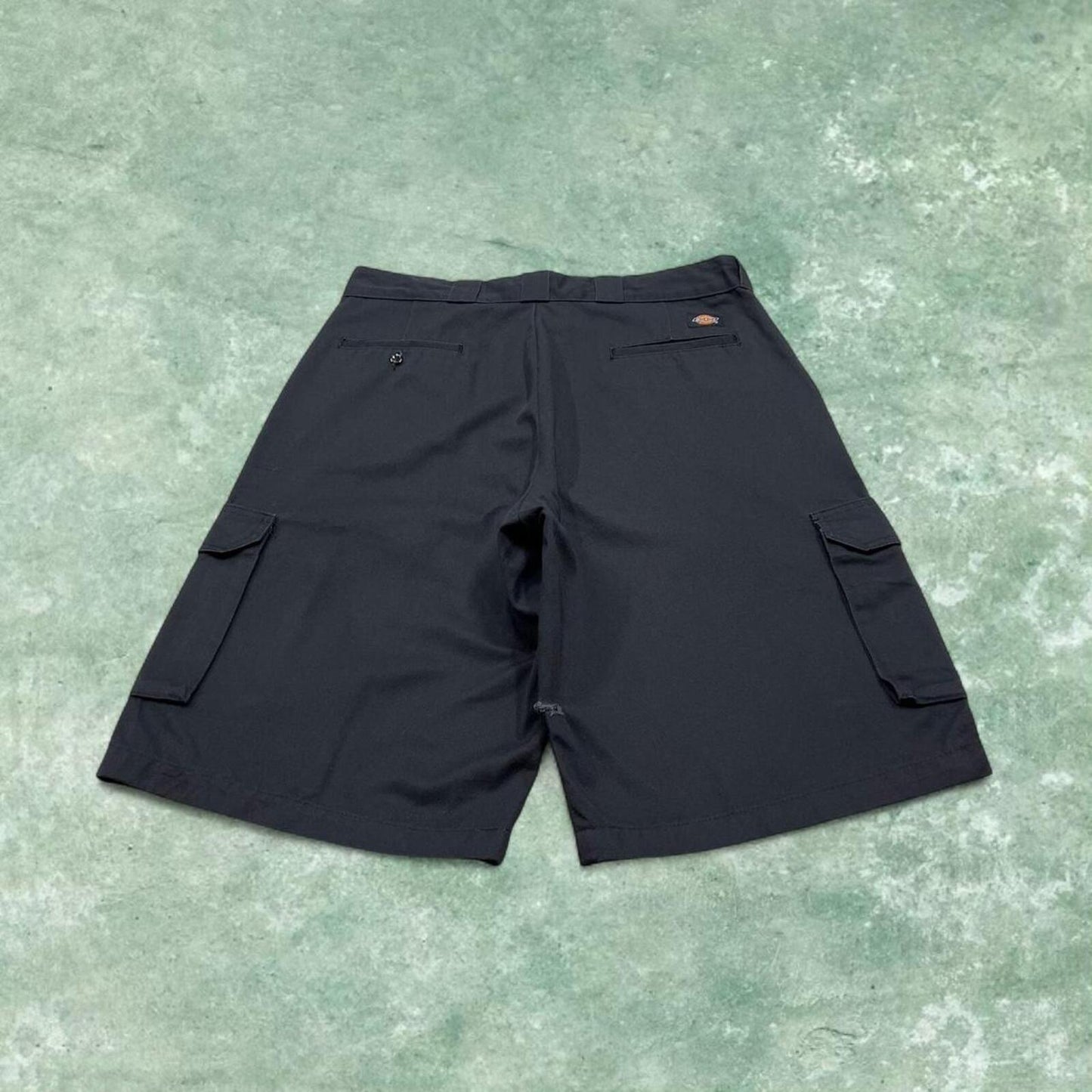 Y2k baggy Dickies cargo shorts skater style black W36 Loose wide leg fit