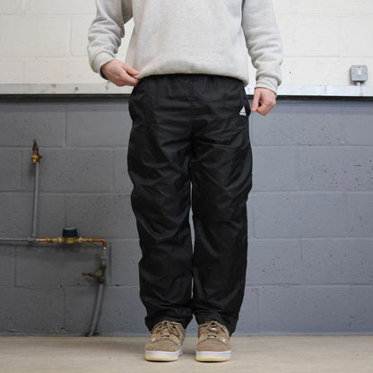 Vintage Adidas trackies S loose black y2k style joggers adjustable embroidered logo pants