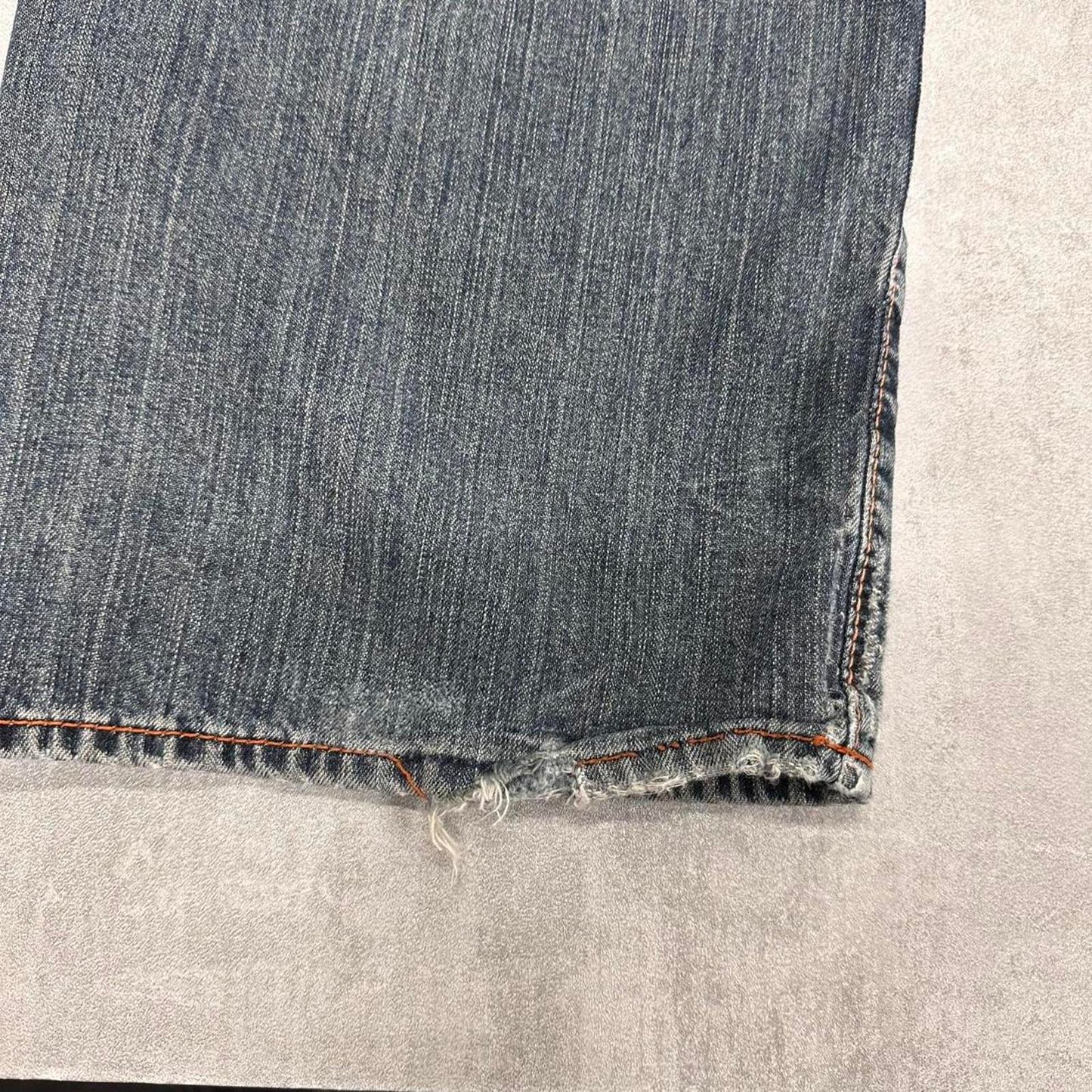 Blue X2 denim jeans W34L30 loose denim y2k skater jeans stitch design