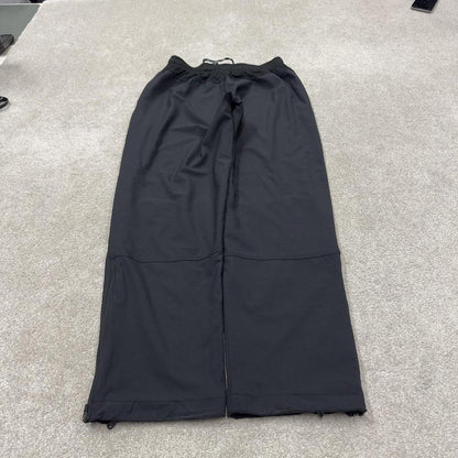 Y2K Nike tracksuit bottoms black Loose floaty mesh lined swoosh logo track pants