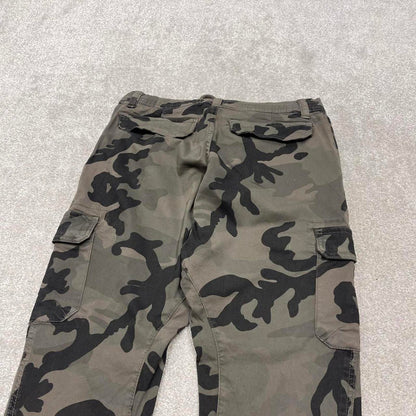 Y2K camo cargo pants khaki Urban classics camouflage cargo trousers utility cuffed legs