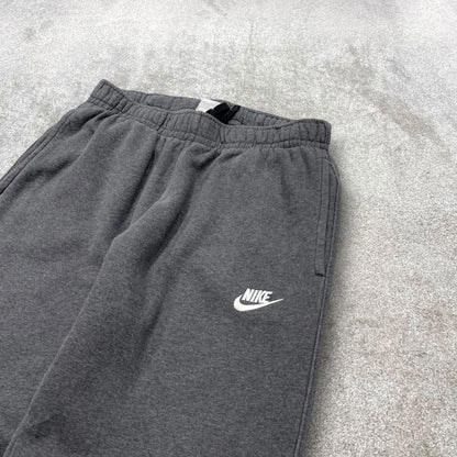 Y2k embroidered Nike sweatpants grey Cuffed joggers Swoosh logo gym sweats