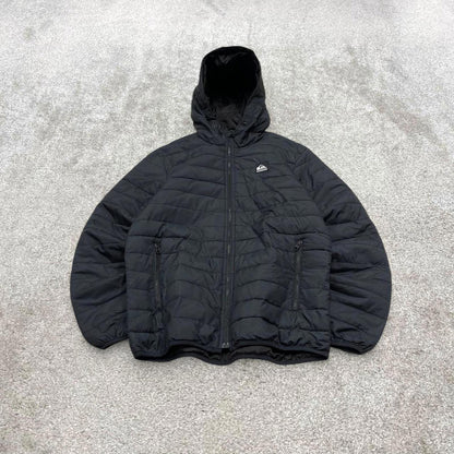 00s Quiksilver technical padded jacket M men's black y2k style hooded winter coat