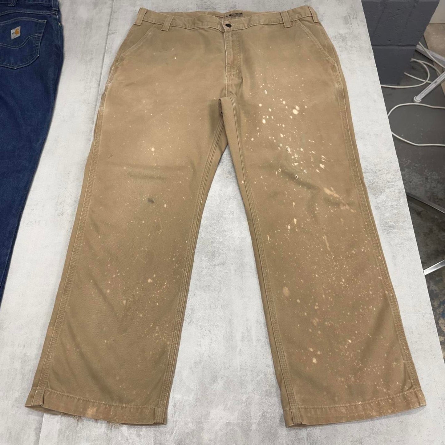Carhartt carpenter trousers W40L30 relaxed fit tan 90s style cargos
