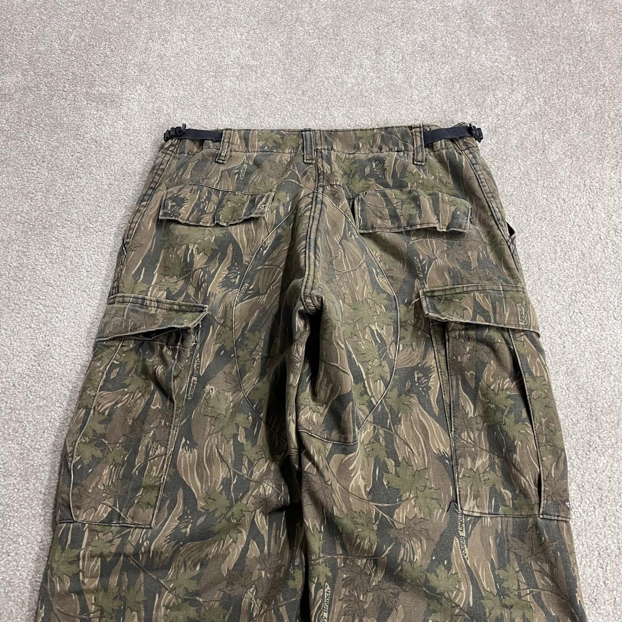 USA camo cargo pants Y2K Small green Thick Smokey Branch camouflage hunting utility trousers