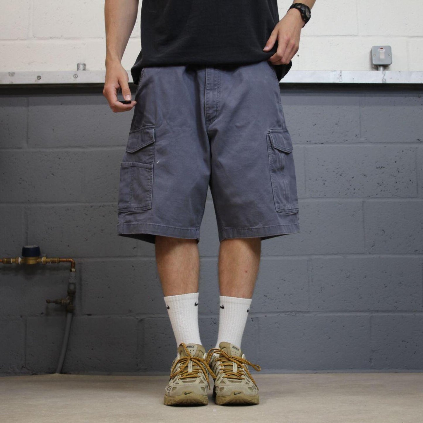 Carhartt baggy cargo shorts canvas blue Canvas relaxed fit skate style shorts