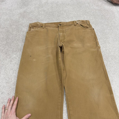 Dickies baggy carpenter jeans wide leg tan brown Loose canvas skate style cargo work pants