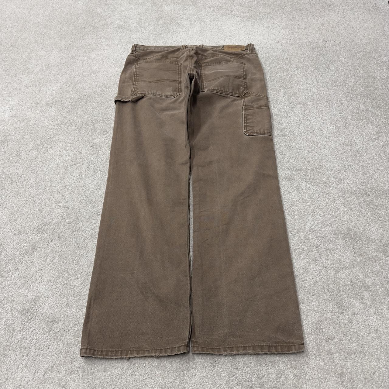 Brown Y2K denim carpenter jeans W34L32 Schmidt Workwear straight leg canvas skater pants