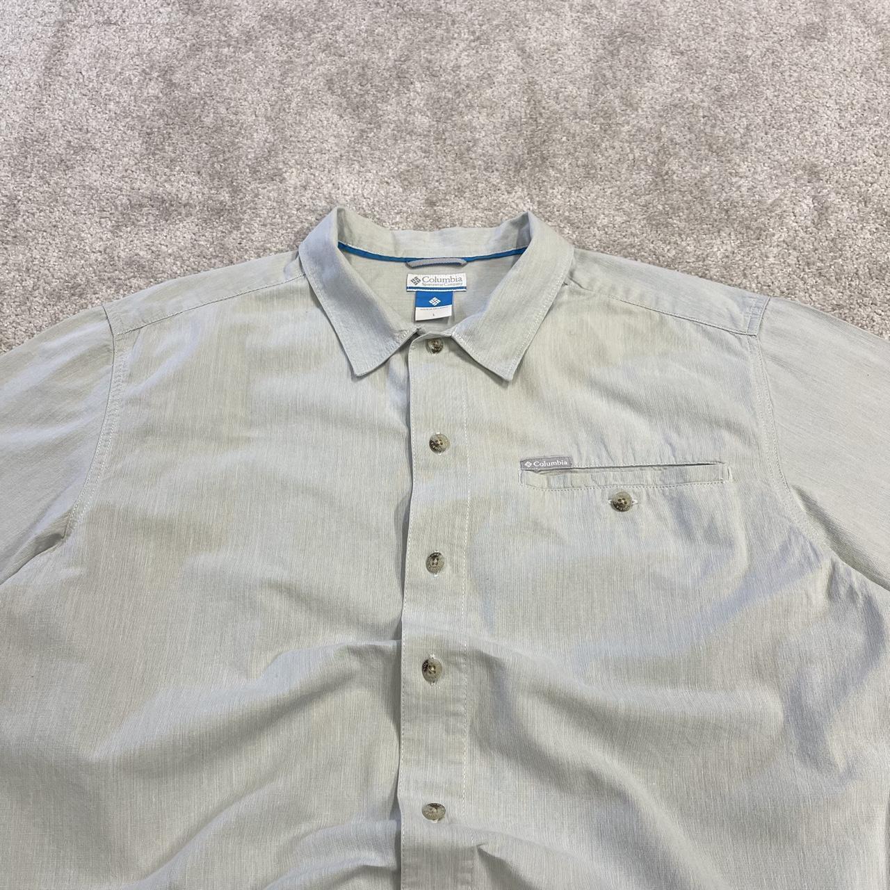 Y2KColumbia technical shirt short sleeve light blue Surf style button down summer shirt