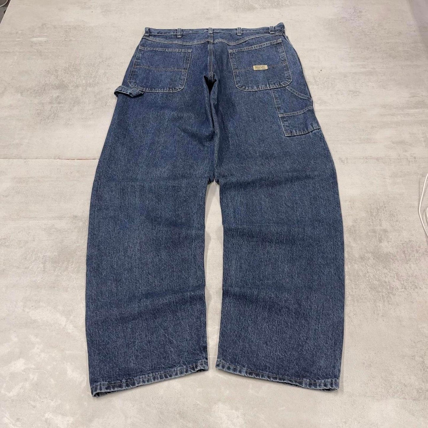 Blue Wrangler carpenter jeans W34L34 loose baggy cargo skater style jeans