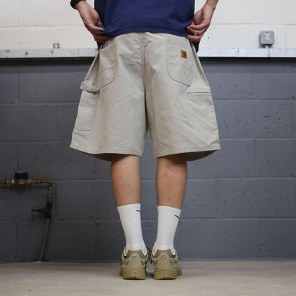 Vintage Carhartt carpenter shorts beige Loose cargo skater style relaxed workwear