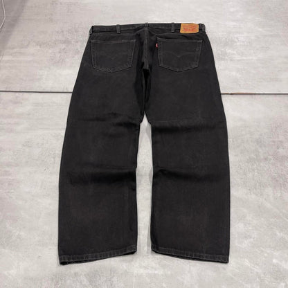 Black Levi's 505 jeans W40L29 thick denim 90s style skater pants 5 pocket red tab logo