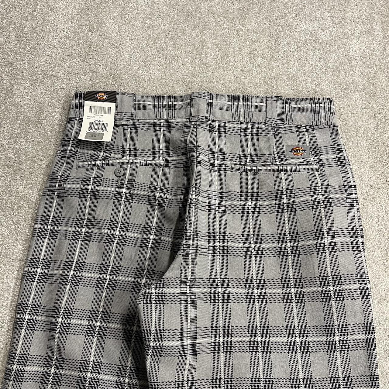 Dickies checkered pants loose grey W34L32 Regular fit chino skate style check trousers