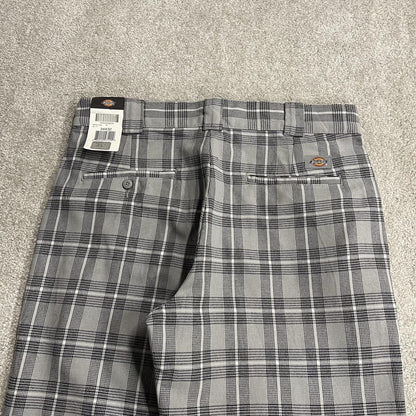 Dickies checkered pants loose grey W34L32 Regular fit chino skate style check trousers