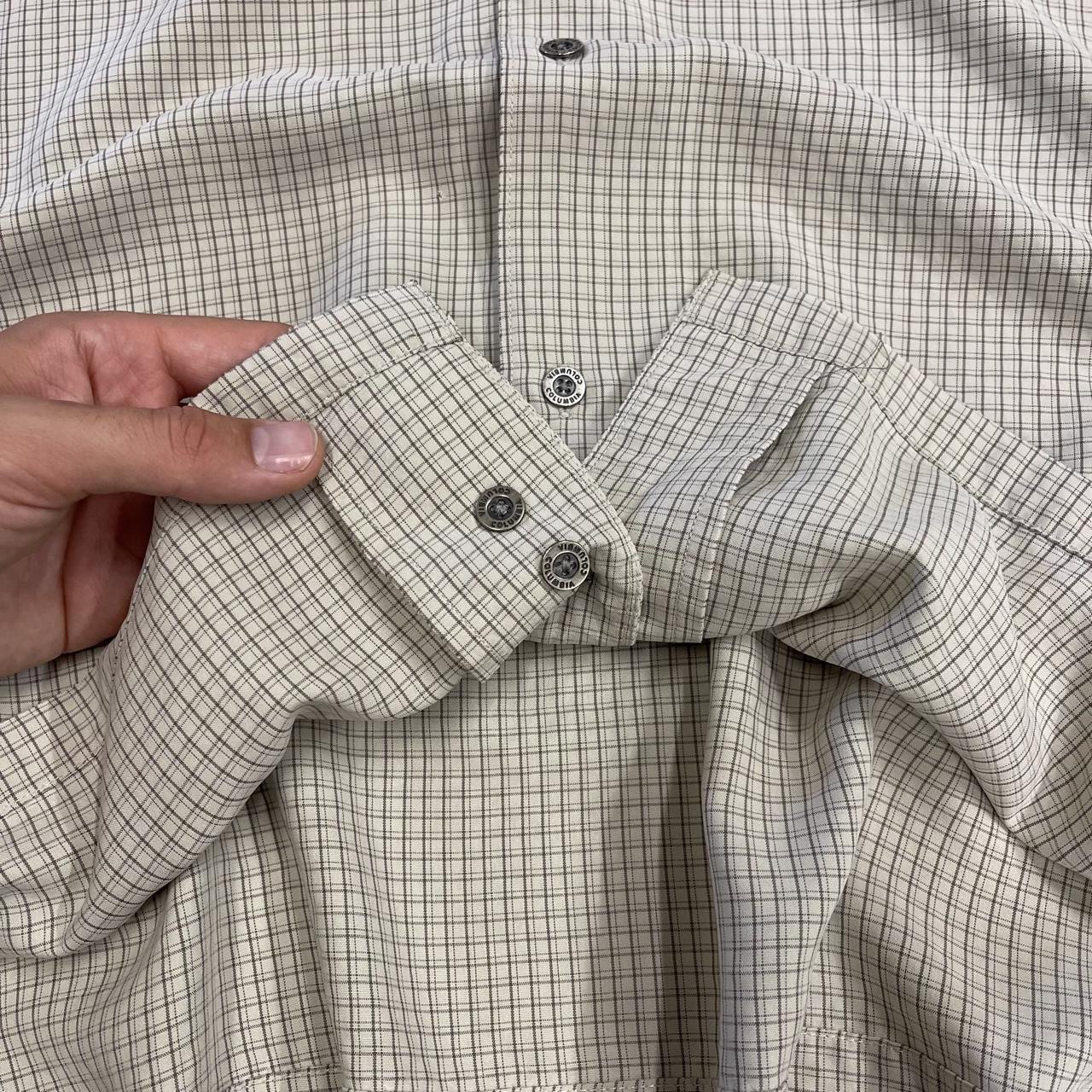 Columbia checkered short sleeve shirt boxy beige Y2K surf style check shirt summer festival