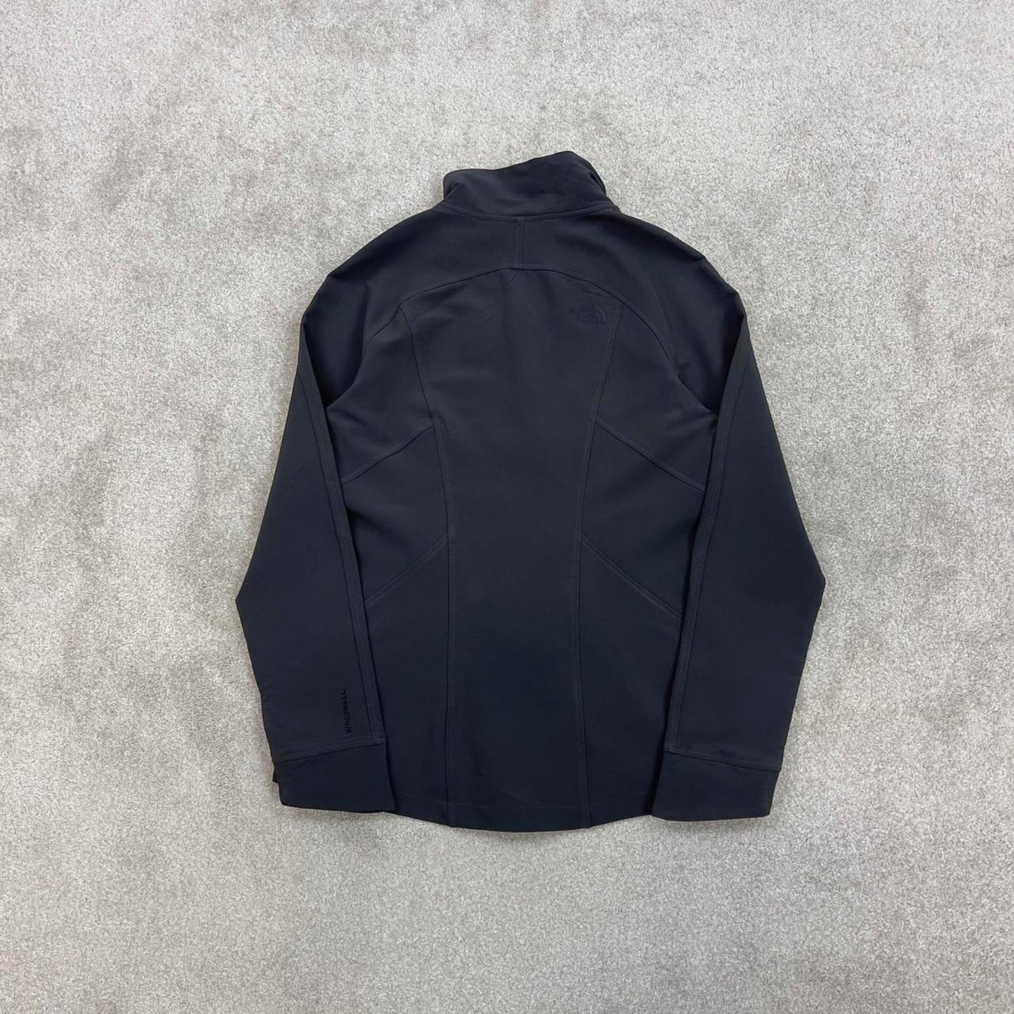 North Face technical windbreaker jacket women's black grey TNF Windwall y2k hiking coat