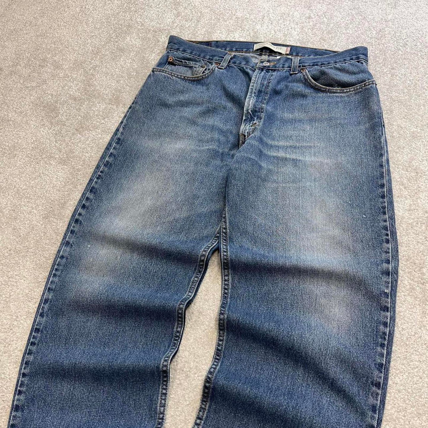 Blue Levi's 550 baggy jeans W38L30 relaxed fit denim 90s skater style pants red tab 100% cotton