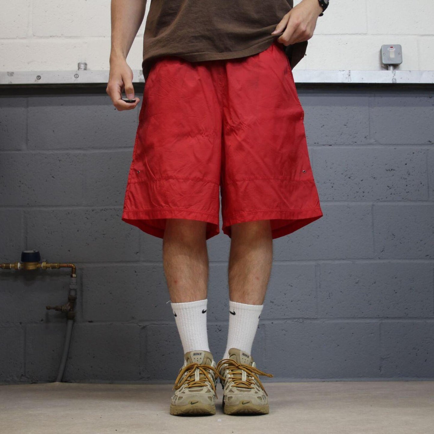 Loose Nike swim shorts y2k red Mesh lined comfy loose floaty summer gym