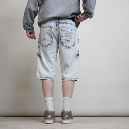 Acid wash denim shorts W32