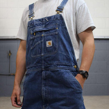 Carhartt denim Dungarees loose fit overalls blue Farmer workwear bib & brace utility