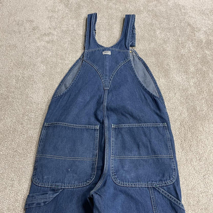 Vintage Liberty denim dungarees y2k blue Loose festival / skate wear bib utility work overalls