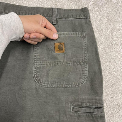 Carhartt baggy cargo shorts carpenter green Floaty canvas skater style work shorts
