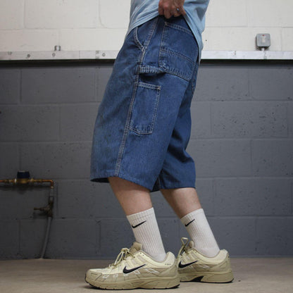 Carhartt denim shorts y2k carpenter faded blue Skater / surf style work jorts