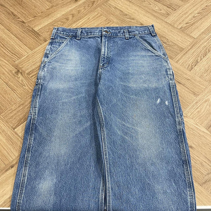 Carhartt baggy carpenter jeans y2k Loose straight blue thick denim cargo pants