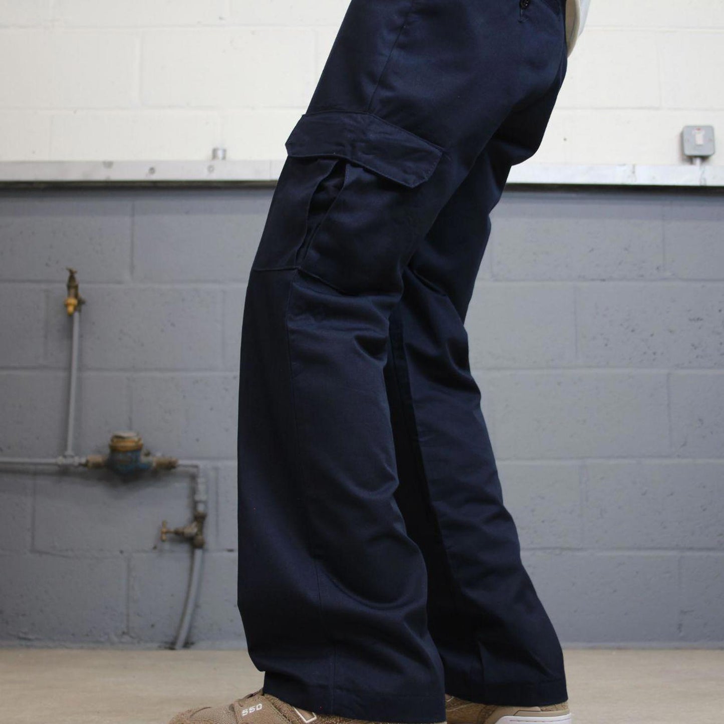 Vintage baggy cargo trousers W32L30 navy Red Kap loose leg chino style skater pants