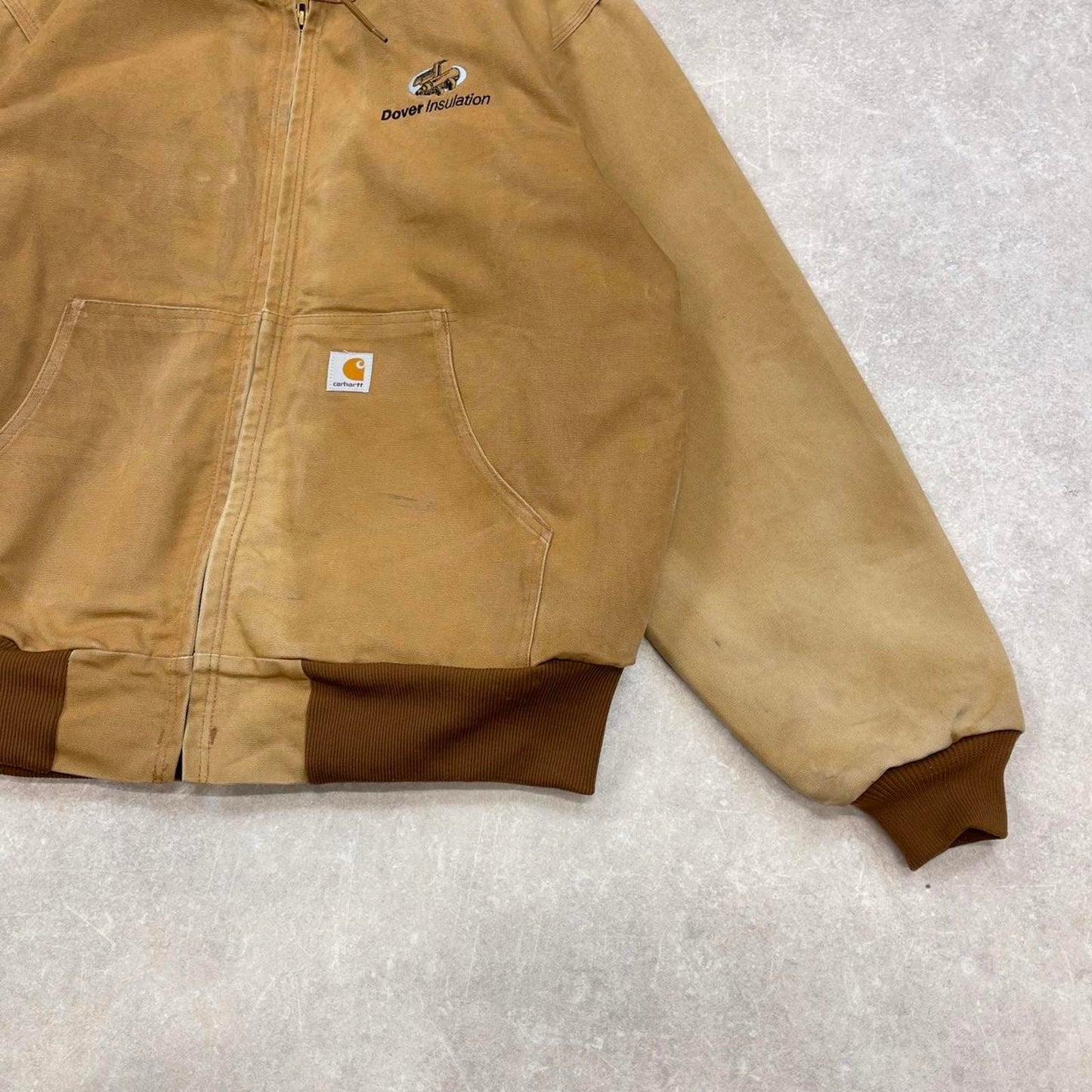 Carhartt hooded active jacket XL thick canvas 90s style skater worker jacket