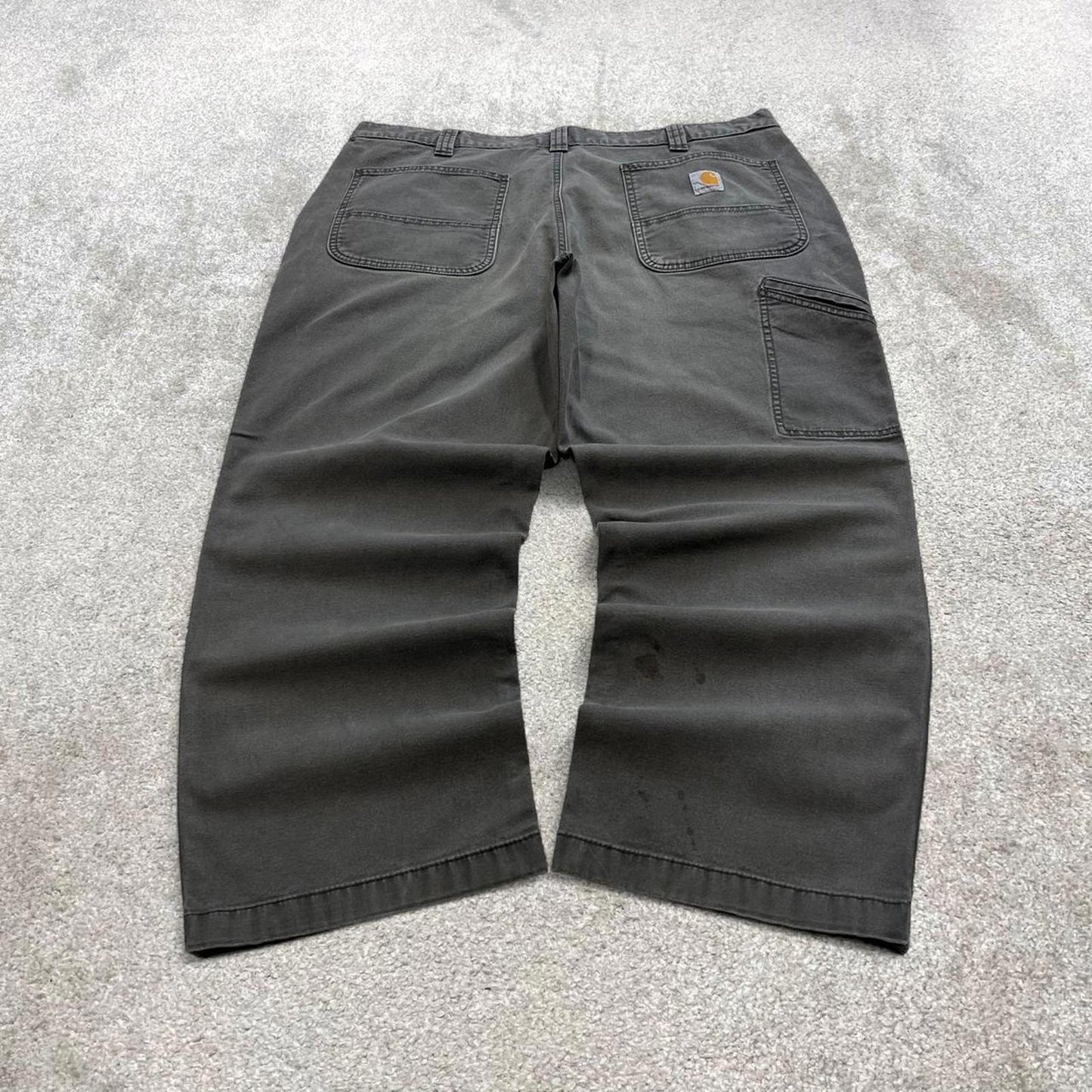 Grey Carhartt carpenter jeans W38L26 relaxed fit canvas 90s skater style work cargos