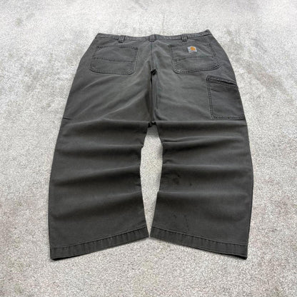 Grey Carhartt carpenter jeans W38L26 relaxed fit canvas 90s skater style work cargos
