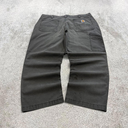 Grey Carhartt carpenter jeans W38L26 relaxed fit canvas 90s skater style work cargos