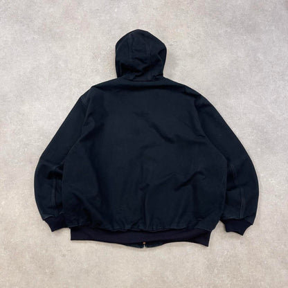 Black Carhartt hooded active jacket 3XL authentic skate style canvas active