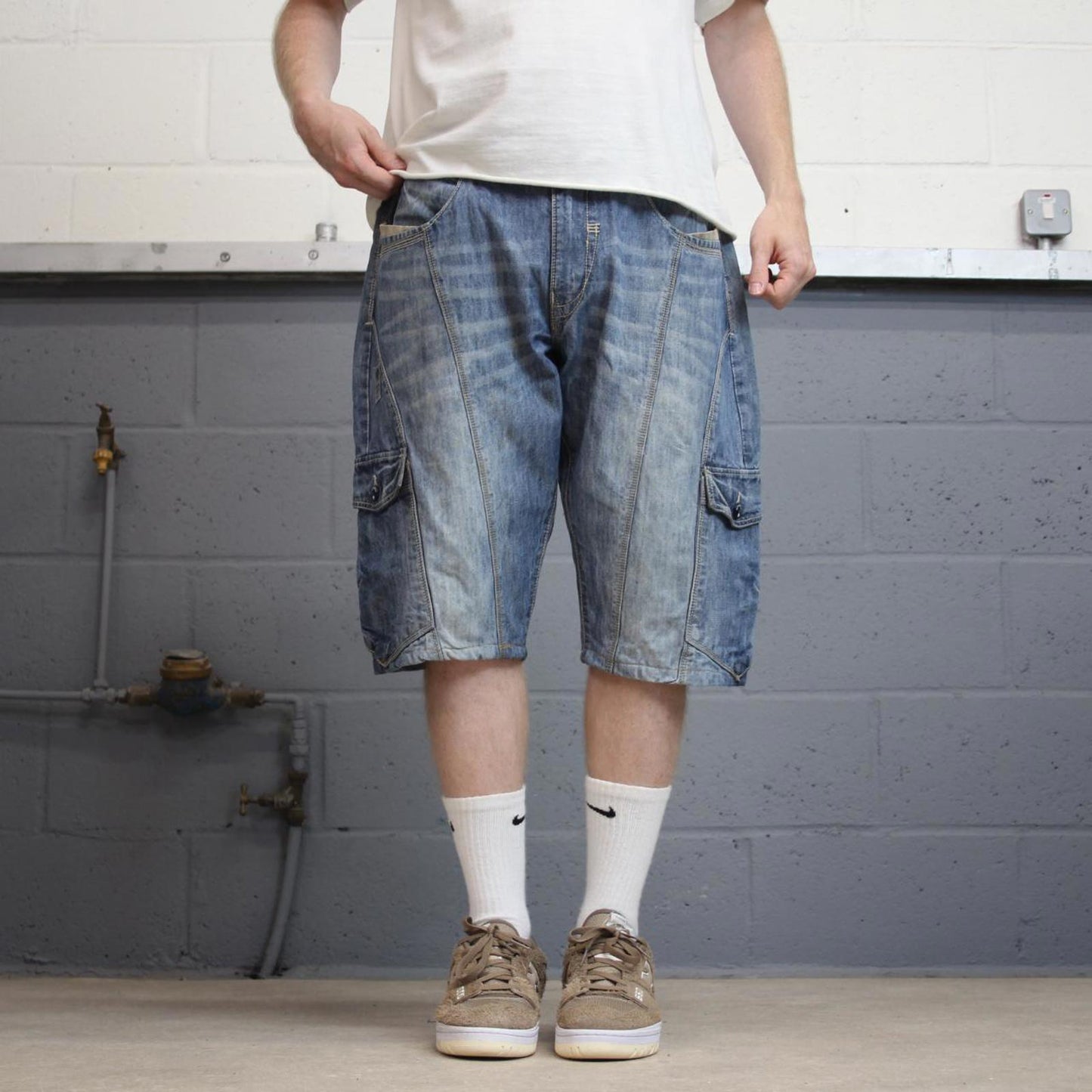 Blue Mish Mash Cargo jorts W38