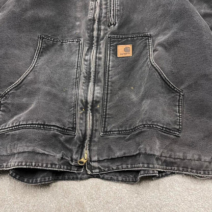 Black Carhartt Ridge jacket winter 90s style 2XLT loose sherpa lined canvas workwear overcoat canvas