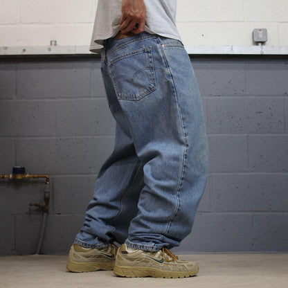 Levi's baggy tapered jeans y2k blue Loose fit wide leg denim surf style pants