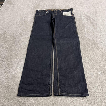 Y2K Artful Dodger Cutter Lads jeans navy straight leg big design hip hop style pants