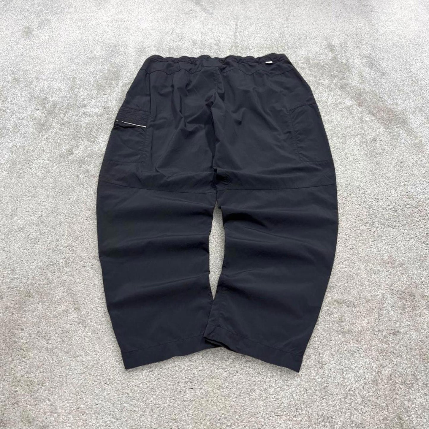 Vintage y2k Nike tracksuit bottoms black Lightweight swoosh logo running track pants